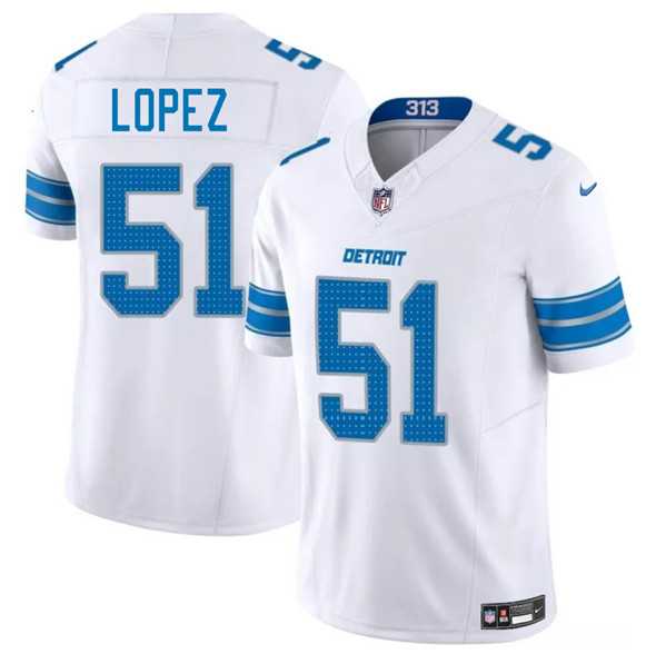 Men & Women & Youth Detroit Lions #51 Roy Lopez White 2025 F.U.S.E. Vapor Limited Stitched Jersey->detroit lions->NFL Jersey